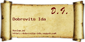 Dobrovits Ida névjegykártya
